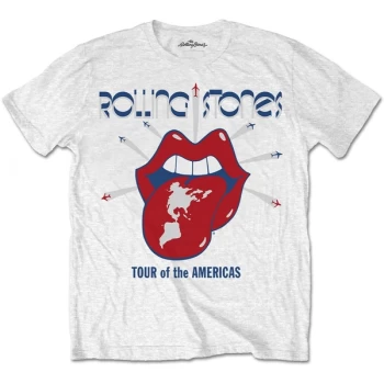 Image of The Rolling Stones - Tour of the Americas Mens Small T-Shirt - White