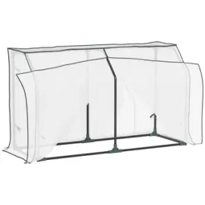 Image of Outsunny Mini Greenhouse Portable Garden Growhouse for Plants with Zipper Design for Outdoor, Indoor, 120 x 45 x 70cm, White