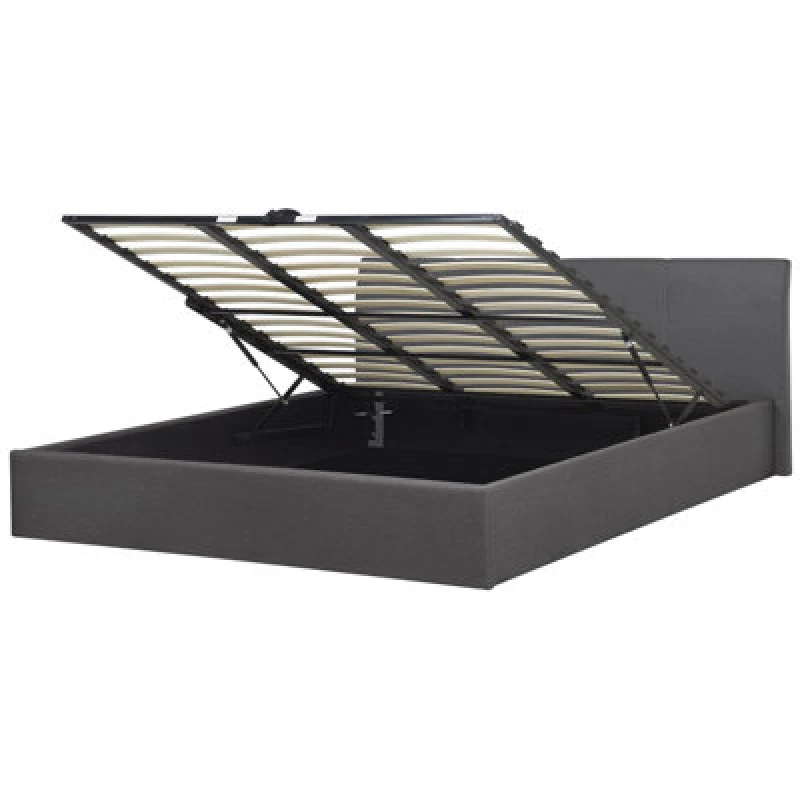 Image of Beliani Ottoman Bed Fabric Orbey 180 X 200 Cm (Eu Super King) Grey