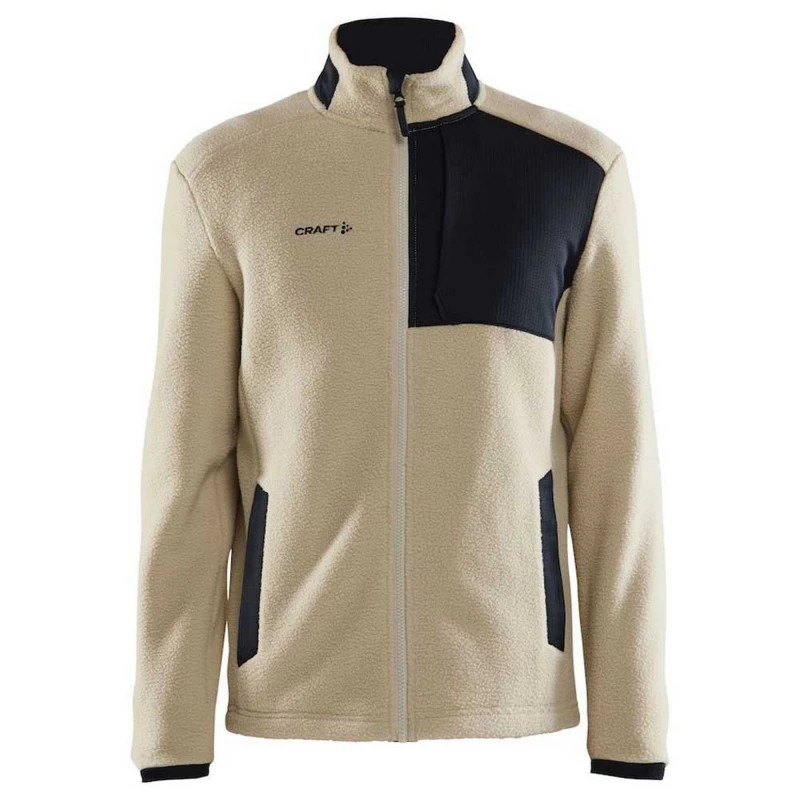 Image of Craft CRAFT Men ADV Explore Pile Fleece Jacket in Ecru Size: Small Ecru S Male 5063377063431