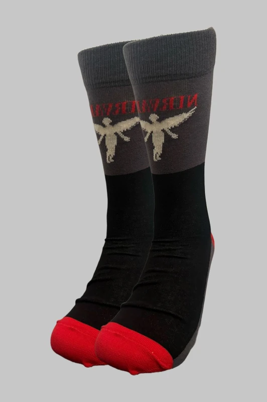 Image of Nirvana Nirvana In Utero Band Logo Ankle Socks in Grey Grey One Size Unisex 5056737219760