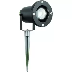 Image of Searchlight Outdoor - 1 Light Outdoor Aluminium Spike Light Black IP44, GU10
