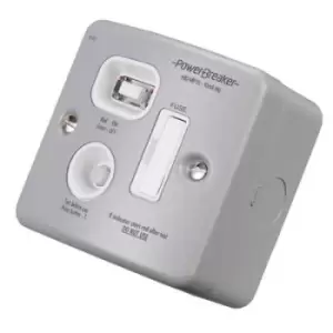Image of Powerbreaker 13A 10Ma Type A Rcd Passive Fused Spur Metal Clad - H92-MP10