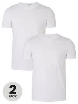 Image of Emporio Armani 2 Pack Cotton Lounge T-Shirts White Size M Men