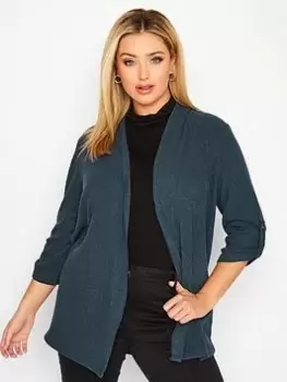 Image of Yours Textured Cardigan - Blue Size 30-32, Women