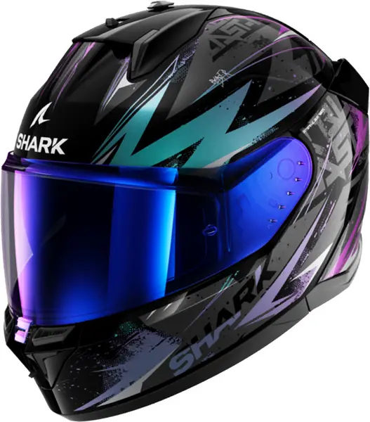 Image of Shark D-Skwal 3 Blast-R Black Blue Purple KGX Full Face Helmet S