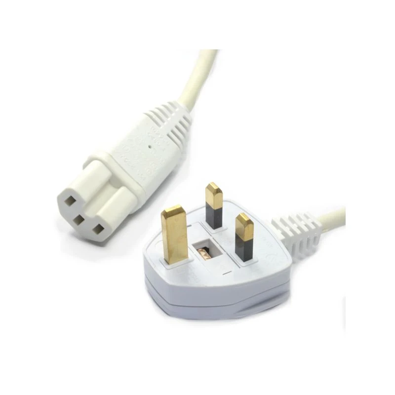 Image of FDL 1M UK MANIS CABLE - UK PLUG TO C15 (HOT) SOCKET - WHITE