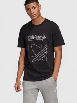 Image of Adidas Originals Spirit 3 Stripe T-Shirt - Black
