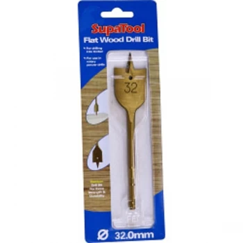 Image of SupaTool Titanium Coated Flat Wood Drill Bits 32mm