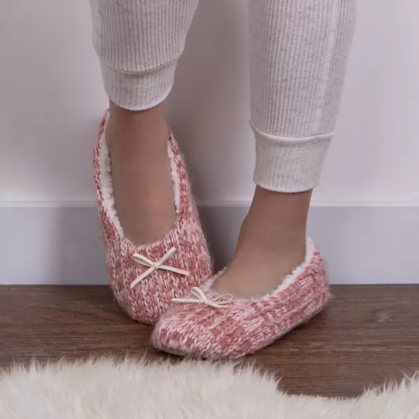 Image of totes Knitted Pink Ballet Slippers Pink