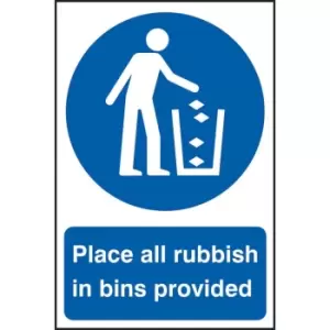 Image of Place All Rubbish in Bins Provided - PVC (200 X 300MM)