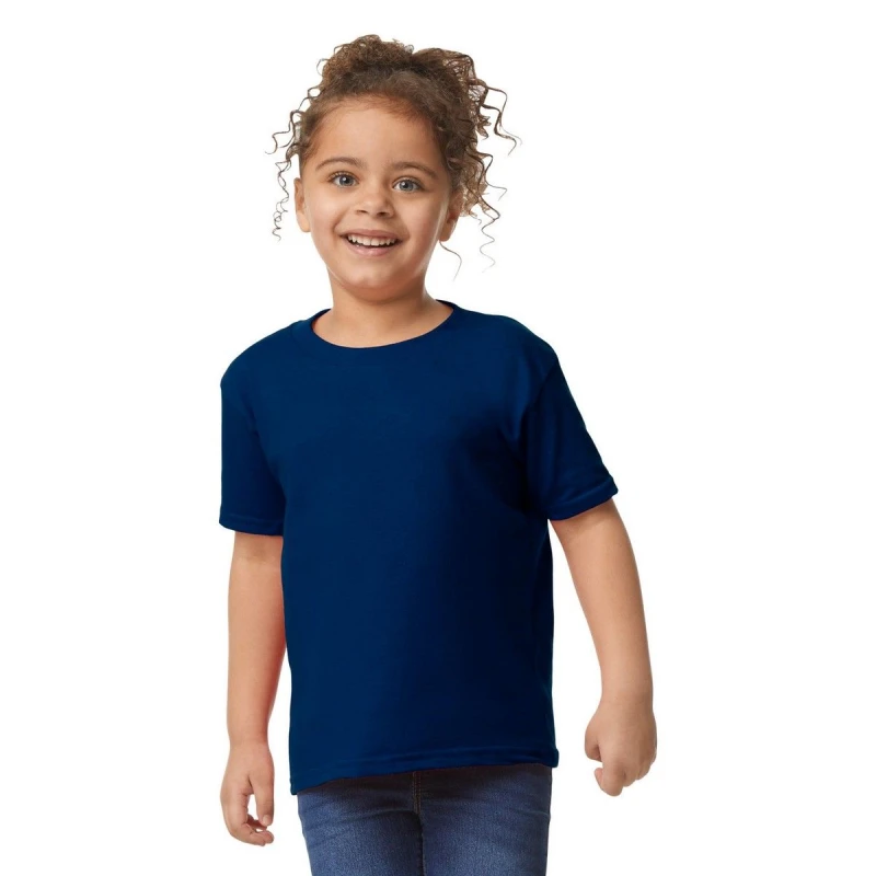 Image of Gildan Plain Cotton Heavy T-Shirt in Navy Size: 2 Years Navy Unisex 2 Years