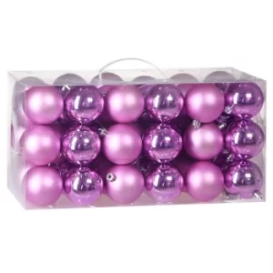 Image of Christmas Tree Baubles Set Xmas Balls 54 Pieces Decorations Ornaments Sphere Hanging Indoor Outdoor Decor Rose