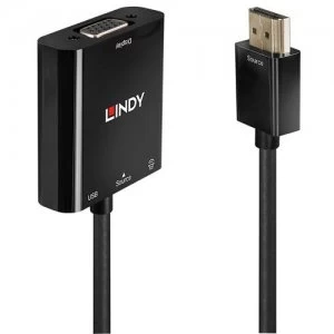 Image of Lindy 38285 video cable adapter 0.1 m HDMI Type A (Standard) VGA (D-Sub) Black