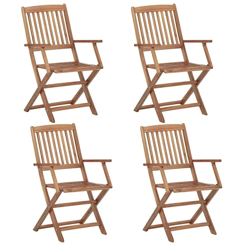 Image of VIDAXL Folding Outdoor Chairs 4 pcs Solid Acacia Wood vidaXL 8720286200308