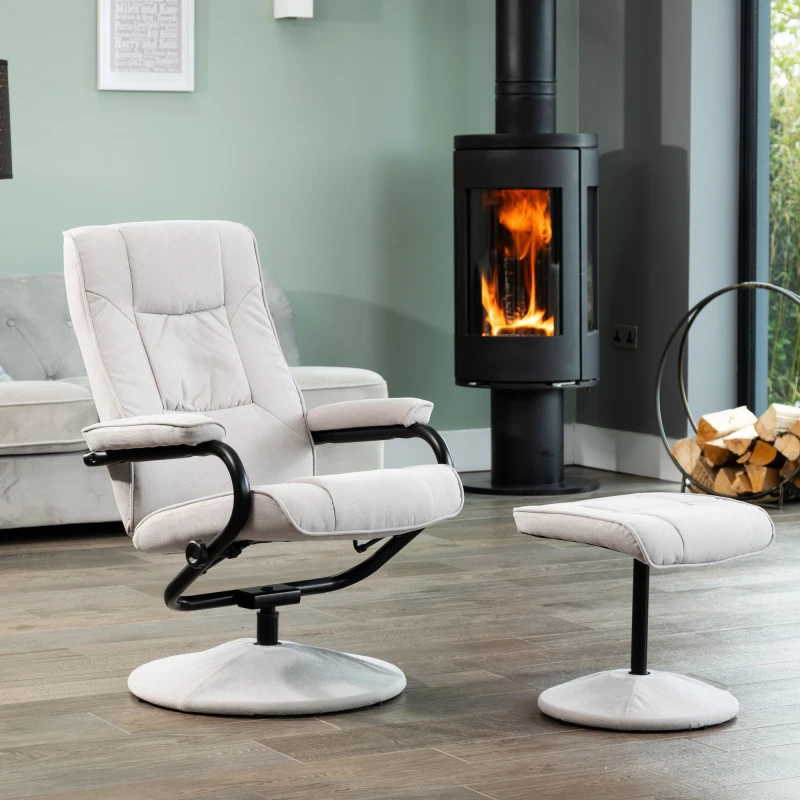 Image of Artemis Home Ripley Swivel Recliner & Footstool in Stone Stone Unisex