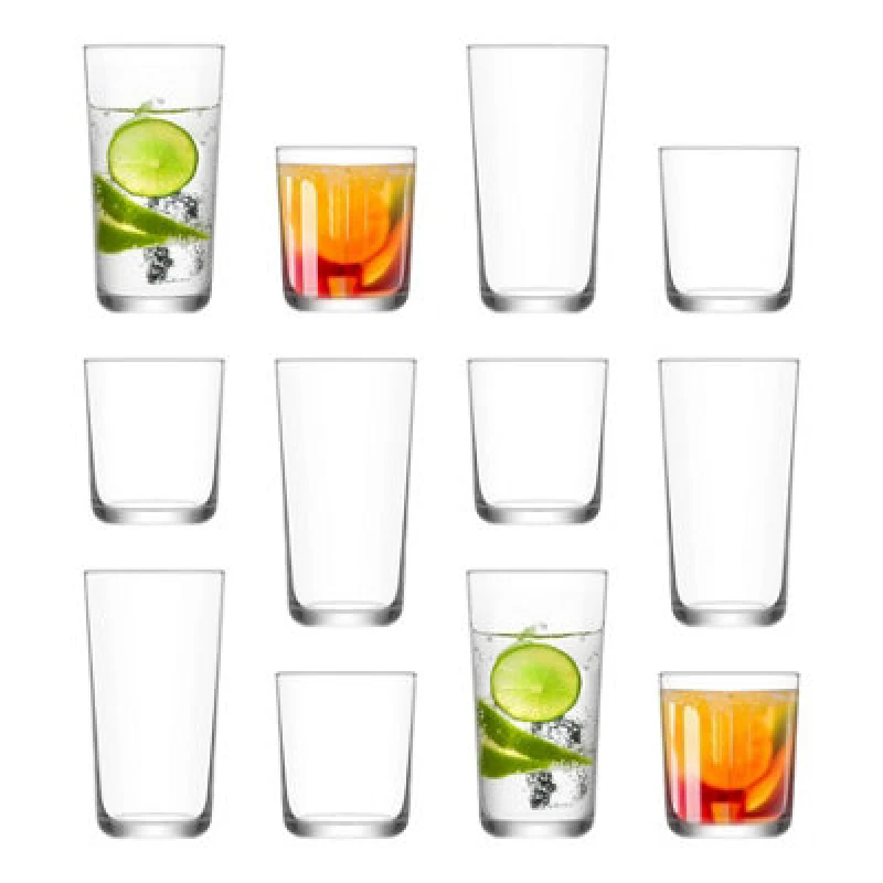 Image of LAV Glassware Lav 12Pc Assos Highball Glasses & Tumblers Set