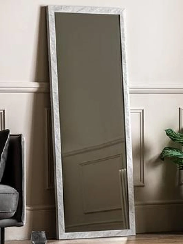 Image of Alora Marbled Rectangle Full Length Leaner Mirror