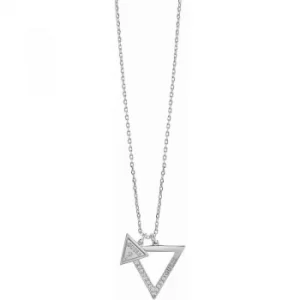 Image of Ladies Guess Rhodium Plated Iconic 3Angles Necklace