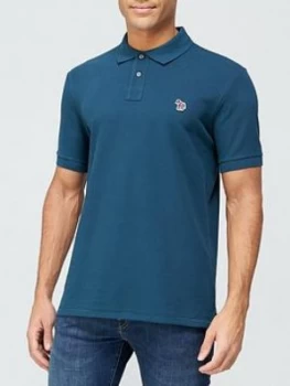 Image of Ps Paul Smith Zebra Logo Polo Shirt - Blue