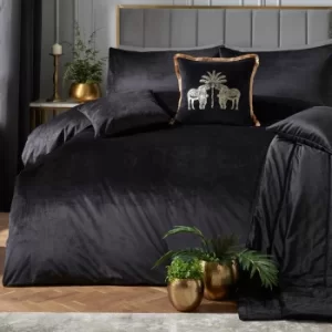 Image of Laurence Llewelyn-Bowen Montrose Black Duvet Cover and Pillowcase Set Black