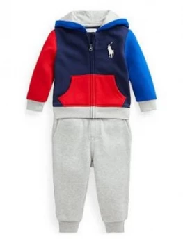 Image of Ralph Lauren Baby Boys Colour Block Jog Set - Navy