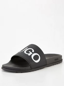 Image of Hugo Boss Match Slides Black Size 8 Men