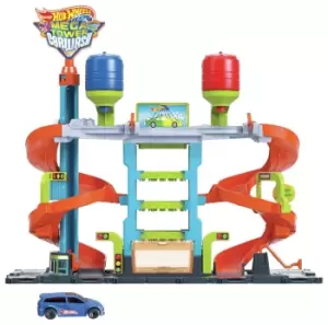 Image of Hot Wheels City Colour Shifters Mega Tower Car Wash Playset