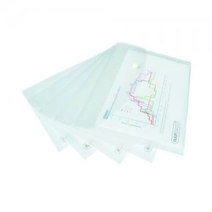 Image of Rapesco Popper Wallet A5 Clear Pack of 5 1588