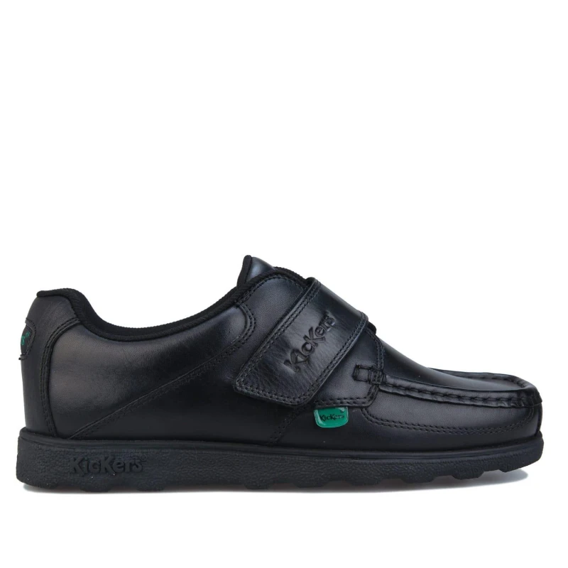 Image of Kickers Fragma Strap Leather Shoe - Black 12