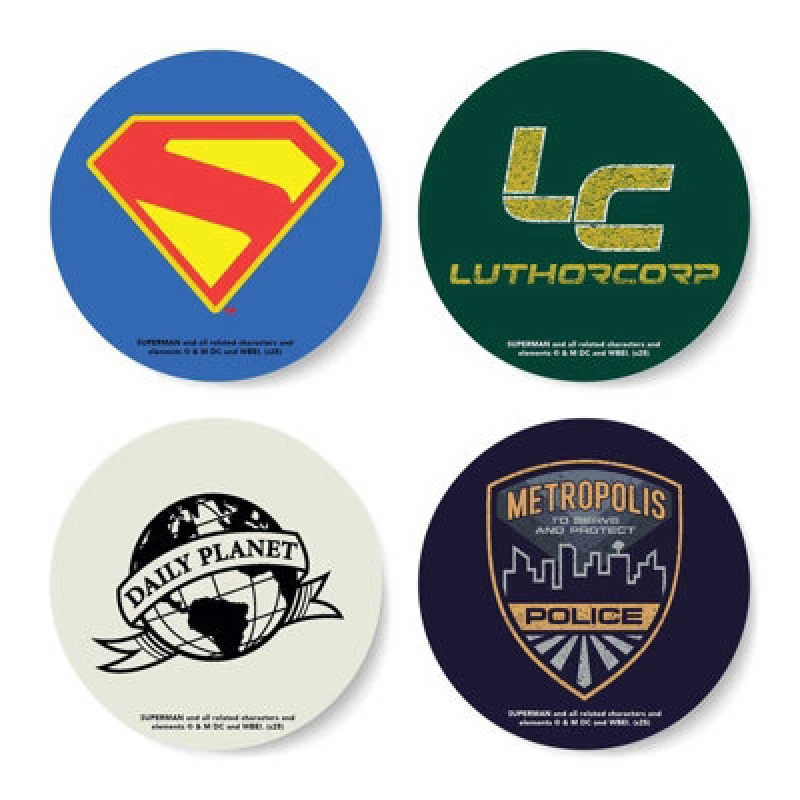 Image of Zavvi Superman Logo Round Corkbacked Coaster Set
