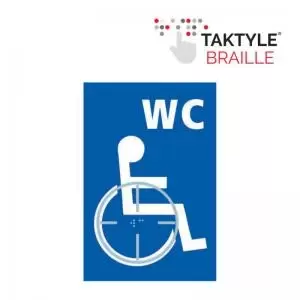 Image of Disabled WC Graphic&rsquo; Sign; Self Adhesive Taktyle; Blue