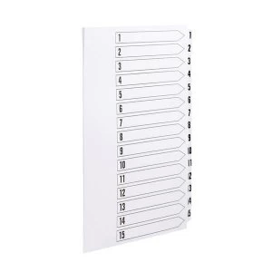 Image of Concord Presentation Index Unpunched White Mylar Tabs 1-15 A4 White Ref 76101 Pack 5