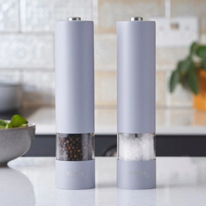 Image of Cooks Professional Electric Salt and Pepper Mill Grinder Set Shaker Automatic Matt Grey Grey unisex