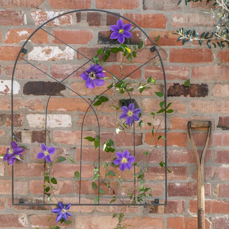 Image of Ivyline Outdoor Arch Trellis Bronze H100cm W80cm Bronze