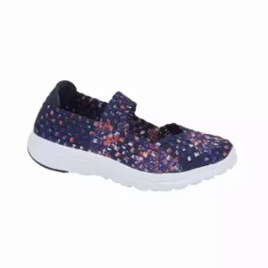 Image of Dek Womens/Ladies Elasticated Interlaced Bar Shoes (6 UK) (Purple/Navy)