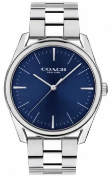 Image of Coach Mens Modern Luxury Stainless Steel Blue Dial Watch