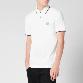 Image of Hugo Boss Passertip 1 Tipped Collar Polo Shirt White Size XL Men