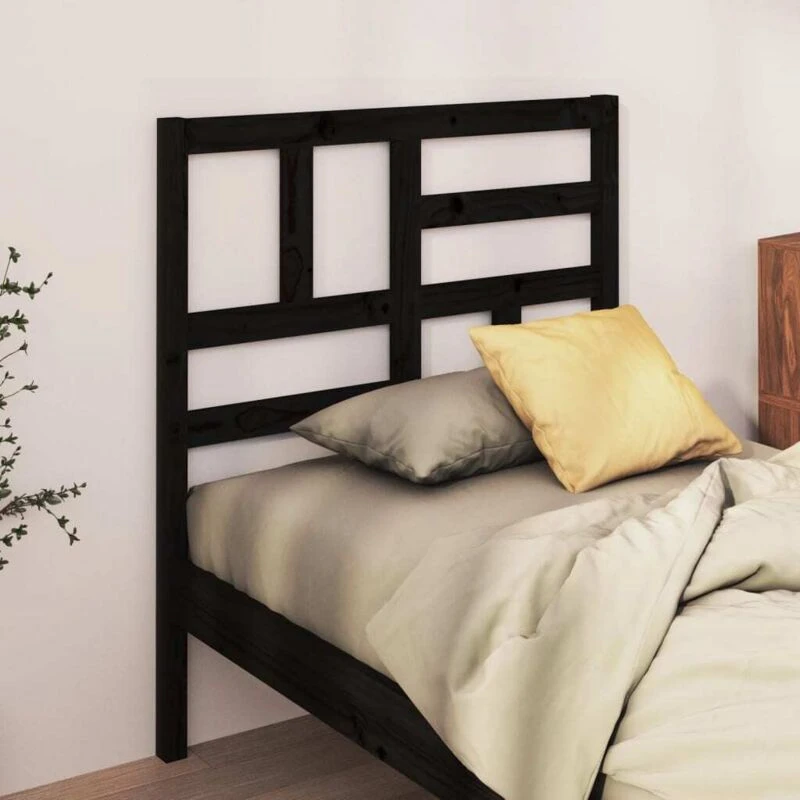 Image of VIDAXL Bed Headboard Black 81x4x104cm Solid Wood Pine Vidaxl 8720286952122