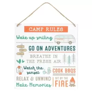 Image of The Open Road Camp Rules MDF Sign