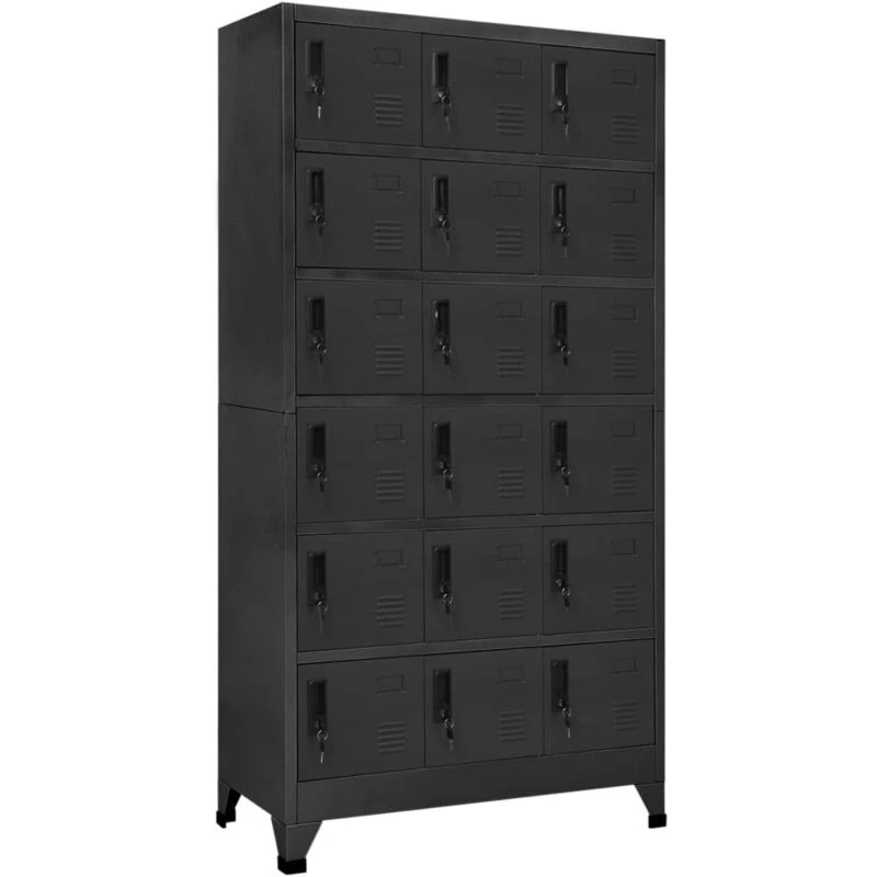 Image of VIDAXL Locker Cabinet Anthracite 90x40x180cm Steel Vidaxl 8720286701379