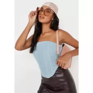 Image of Missguided MESH CORSET - Blue