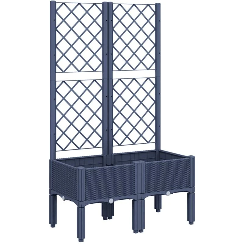 Image of VIDAXL Garden Planter with Trellis Grey 80x40x142cm pp Vidaxl 8721012411289