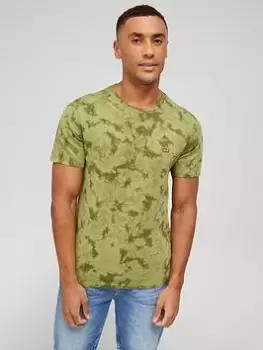 Image of Levis Original Small Logo Printed T-Shirt, Olive, Size S, Men