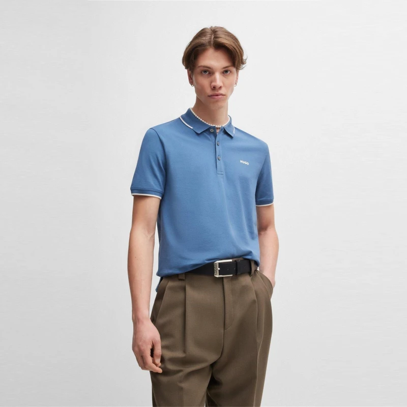 Image of Hugo Dinoso Polo Shirt - Blue Blue S