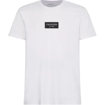Image of Calvin Klein Box Logo T Shirt - White