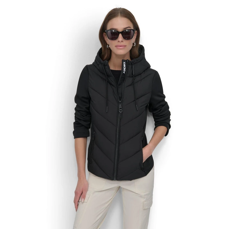 Image of DKNY Womens Multi Purpose Hybrid Jacket Black female 8 (XS)