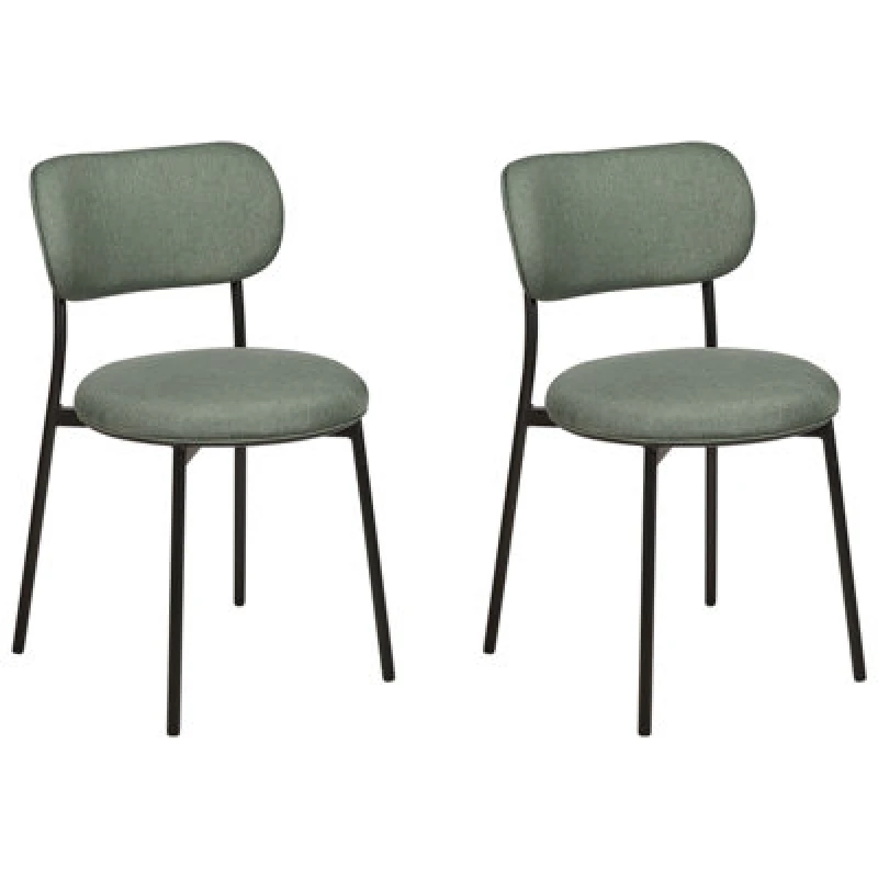 Image of Beliani Set Of 2 Dining Chairs Casey Dark Green