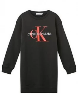 Image of Calvin Klein Jeans Girls Neon Monogram Sweat Dress