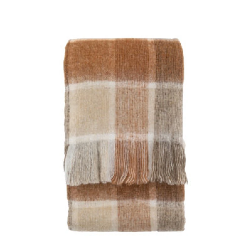 Image of Crossland Grove Check Mohair Throw Rust 1300X1700Mm 5056693553809